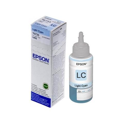 Bouteille d'encre Bleu Clair 70ml Epson T6735, consommable EcoTank ITS