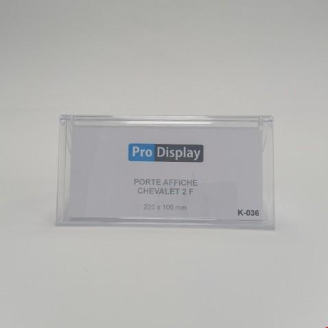 Pro Display K-036, Porte Affiche Chevalet Double Face 100 x 220 mm Transparent