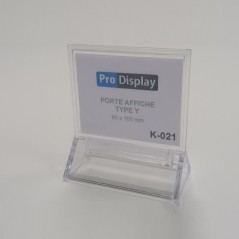Pro Display K-021, Porte Affiche Type Y Double Face 100 x 80 mm Transparent