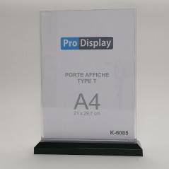 Pro Display K-6085V, Porte Affiche Type T Double Face 100 x 220 mm Transparent