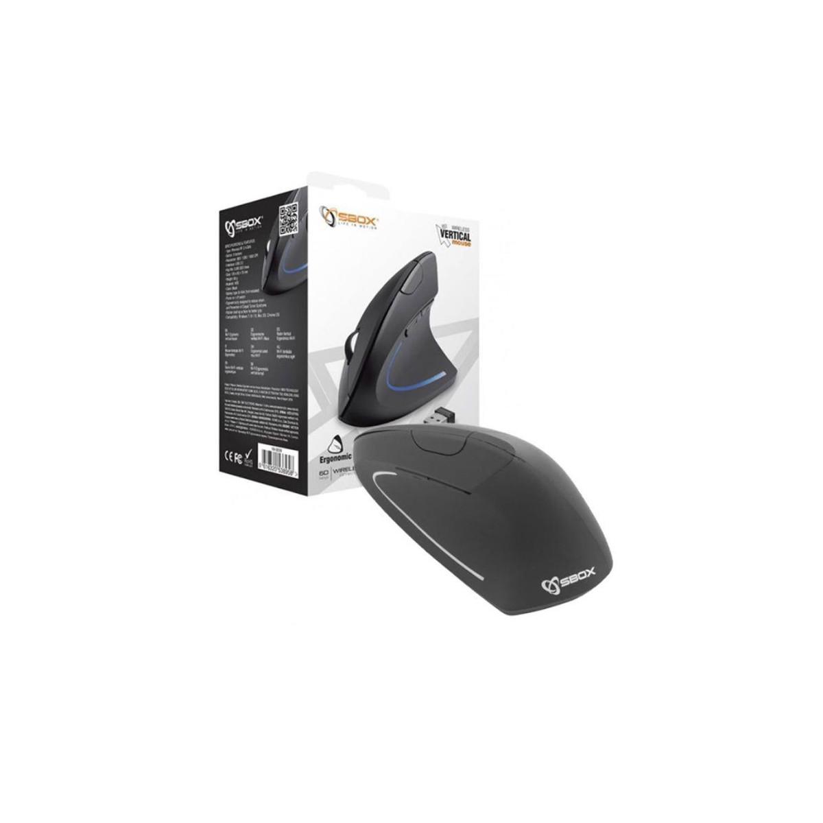 SOURIS SANS FIL OPTIQUE VERTICAL SBOX  - NOIR