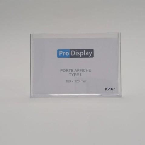 Pro Display K-167, Porte Affiche Type L 180 x 120 mm Transparent