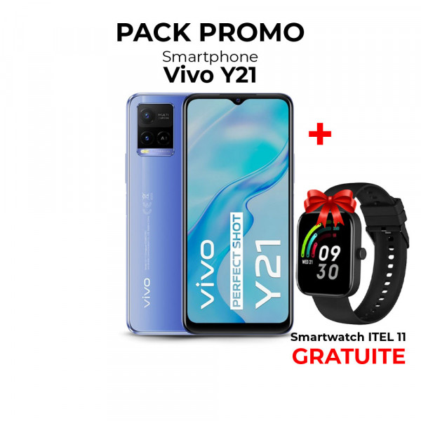 Pack Smartphone vivo y21+Smartwatch Itel 11