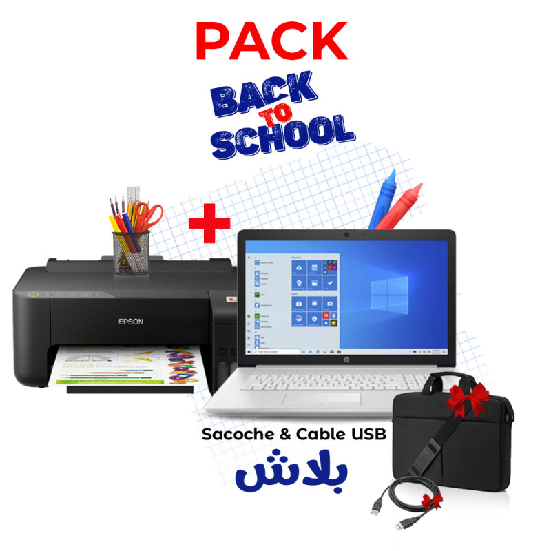 Pack PC portable HP 15-dw1002nk + Imprimante EcoTank Epson L1110