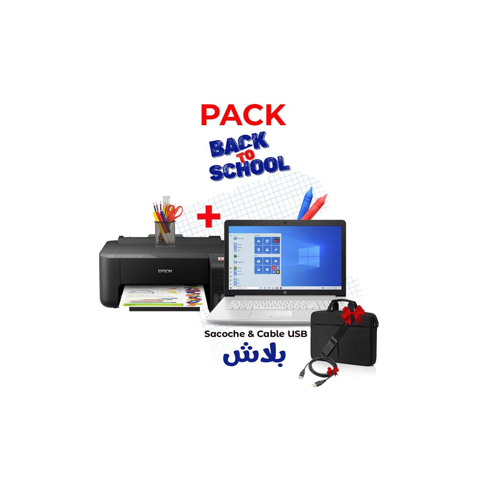 Pack PC portable HP 15-dw1002nk + Imprimante EcoTank Epson L1110