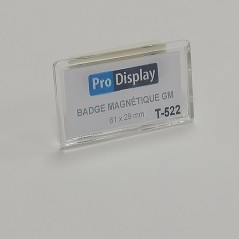 Pro Display T-522, Badge magnétique rectangulaire 61 x 29 mm transparent