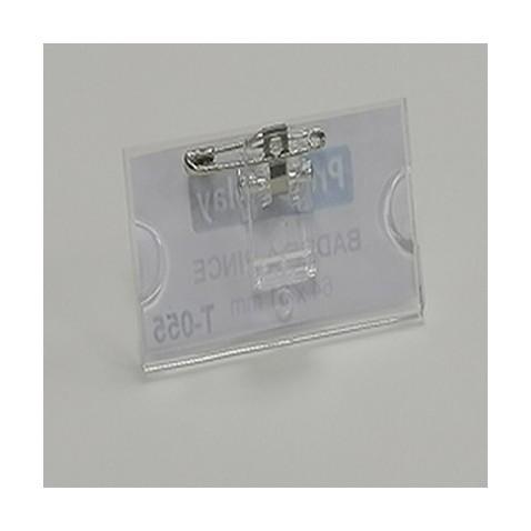 Pro Display T-055, Badge à pince rectangulaire 64 x 31 mm transparent