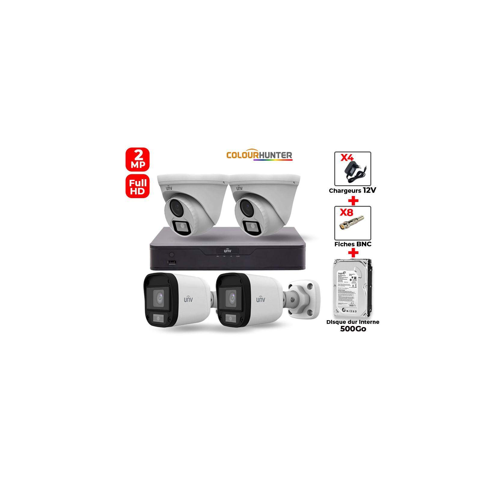 Pack 4 caméras de surveillance UNV 2 internes et 2 externes Pack 4 caméras de surveillance UNV 2 internes et 2 externes