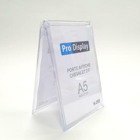 Pro Display K-255, Porte Affiche Chevalet Double Face A5 Transparent