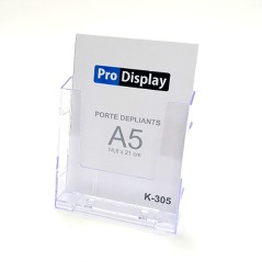 Pro Display K-305, Porte Depliant  une seule face 14.8 x 21 cm Transparent
