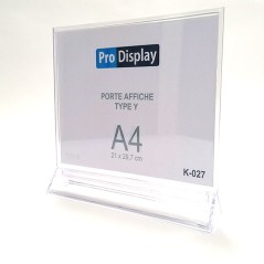 Pro Display K-027, Porte Affiche Type Y Double Face A4 Transparent