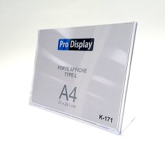 Pro Display K-171, Porte Affiche Type L Horizontale A4 Transparent