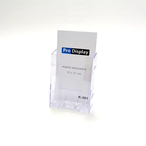 Pro Display K-301, Porte Dépliant 10 x 21 cm Transparent 