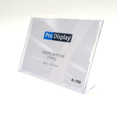 Pro Display K-169, Porte Affiche Type L 203 x 152 mm Transparent