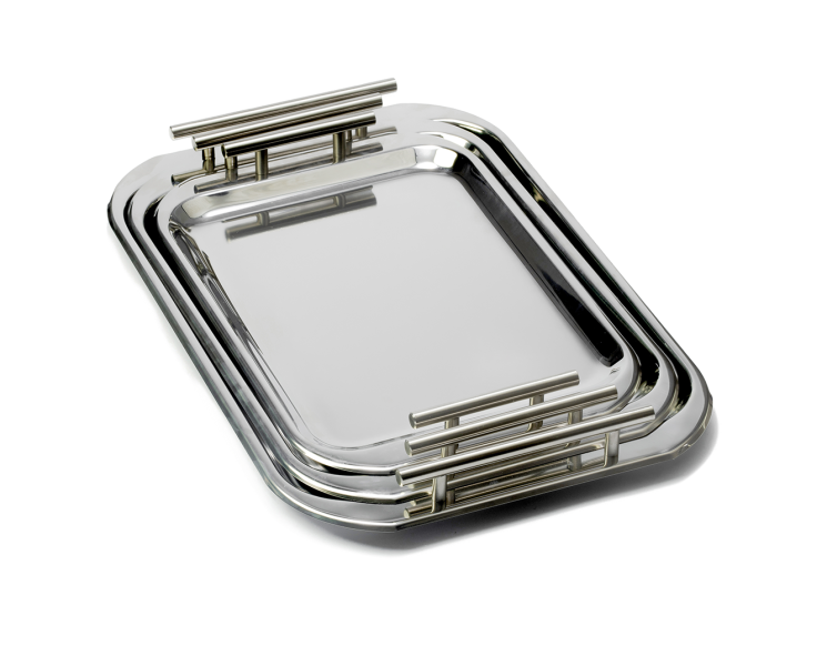 WINOX Set de 3 Plateaux Rectangulaire en Inox 18/10