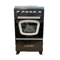 Luxury LC-BK, Cuisinière à gaz à 4 Foyers de 52 cm en Noir