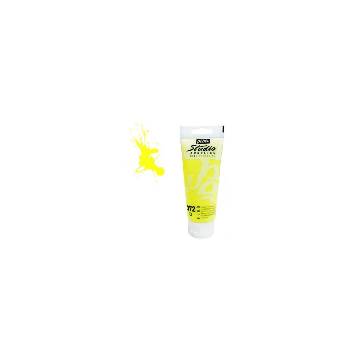 Acrylique Studio  Pébéo 100ml jaune fluo 372