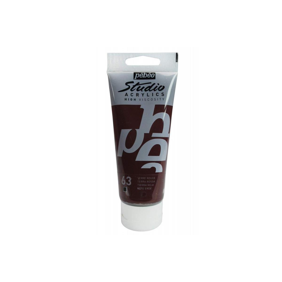 Peinture Acrylique Pébéo Studio 100ml Terre Rouge 63