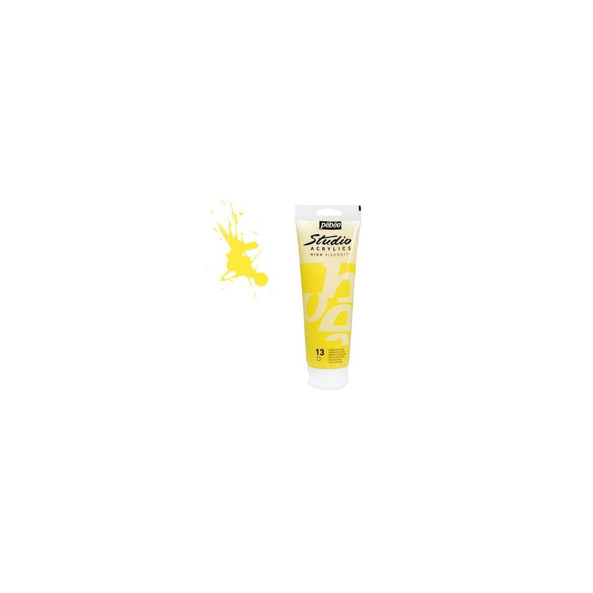 Peinture Acrylique Studio Pébéo 100ml jaune azo clair 13