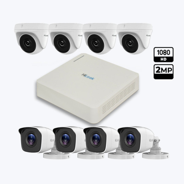 Pack 8 caméras de surveillance Hilook + DVR 8
