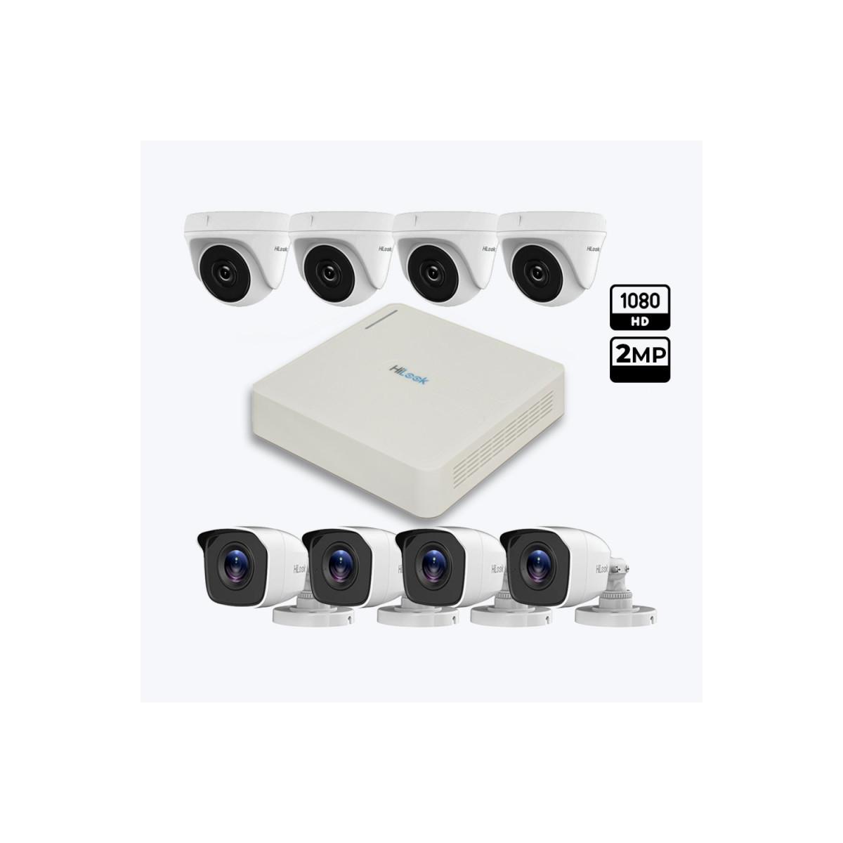 Pack 8 caméras de surveillance Hilook + DVR 8