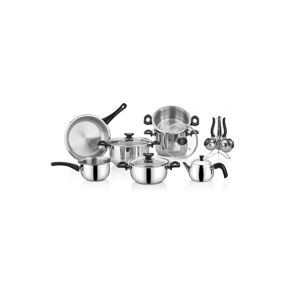 Batterie De Cuisine En Inox 18 -10 15 Pièces TEM Modèle Elios