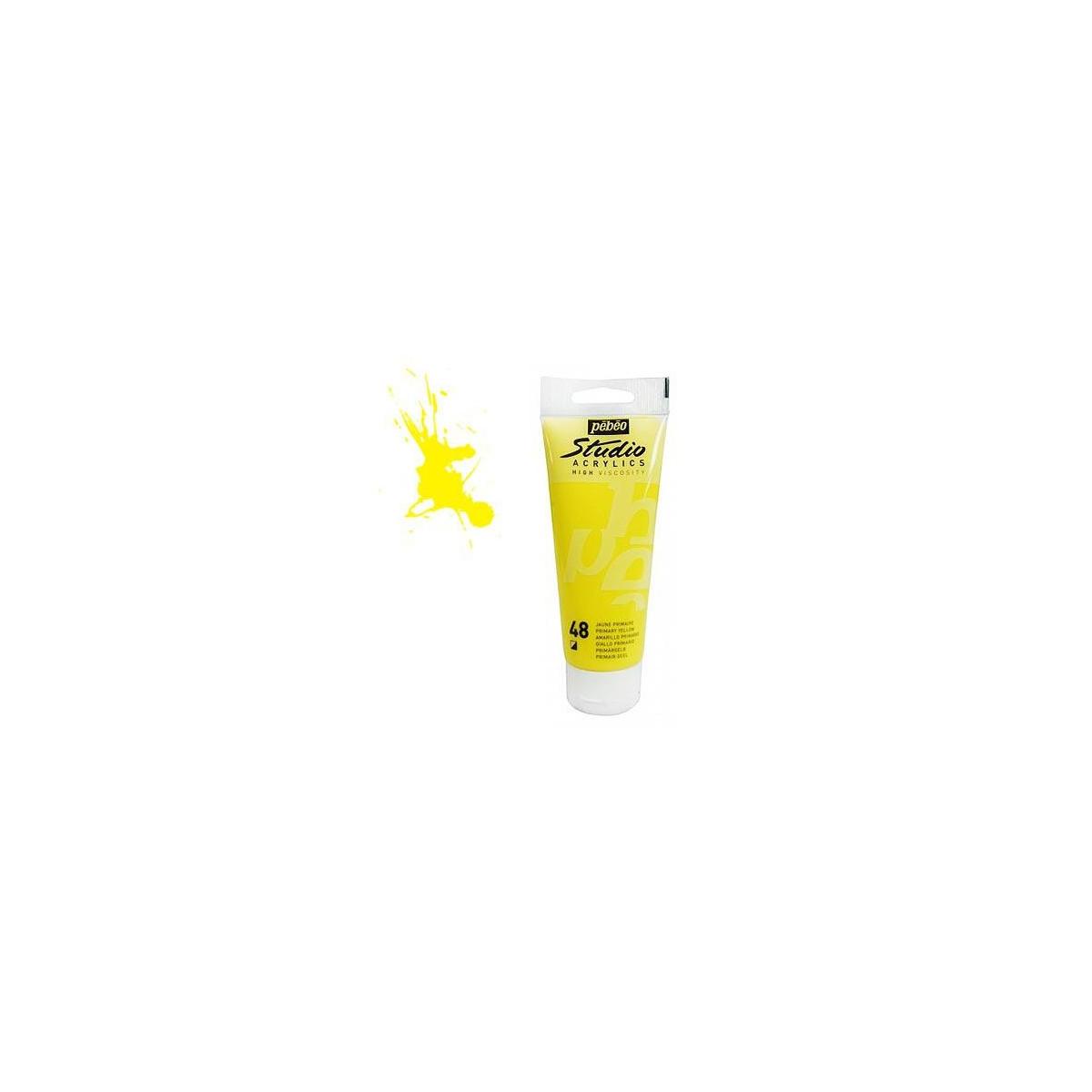 Peinture Acrylique Studio Pébéo 100ml Jaune Primaire 48