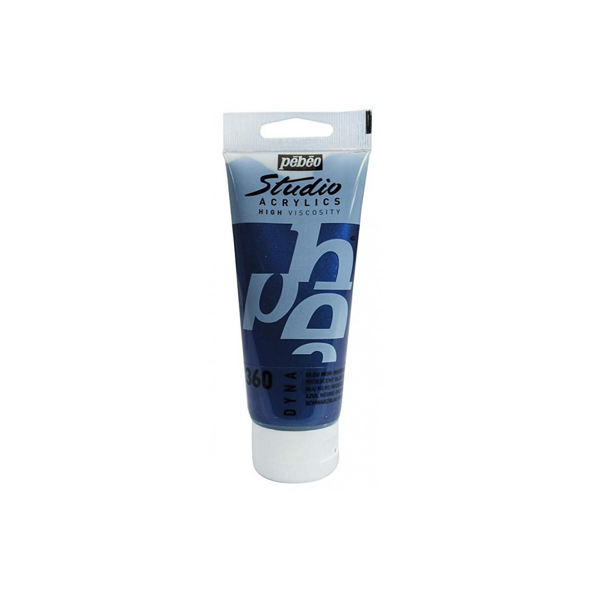 Peinture Acrylique Studio Pébéo 100ml Bleu Noir Iridescent 360