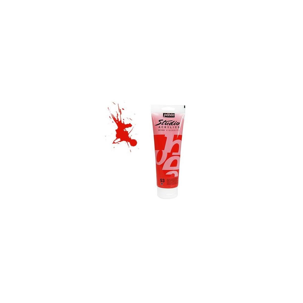 Peinture Acrylique Studio Pébéo 100ml Rouge Cadmium Foncé 53