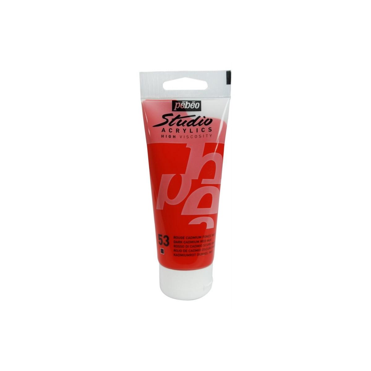 Peinture Acrylique Studio Pébéo 100ml Rouge Cadmium Foncé 53