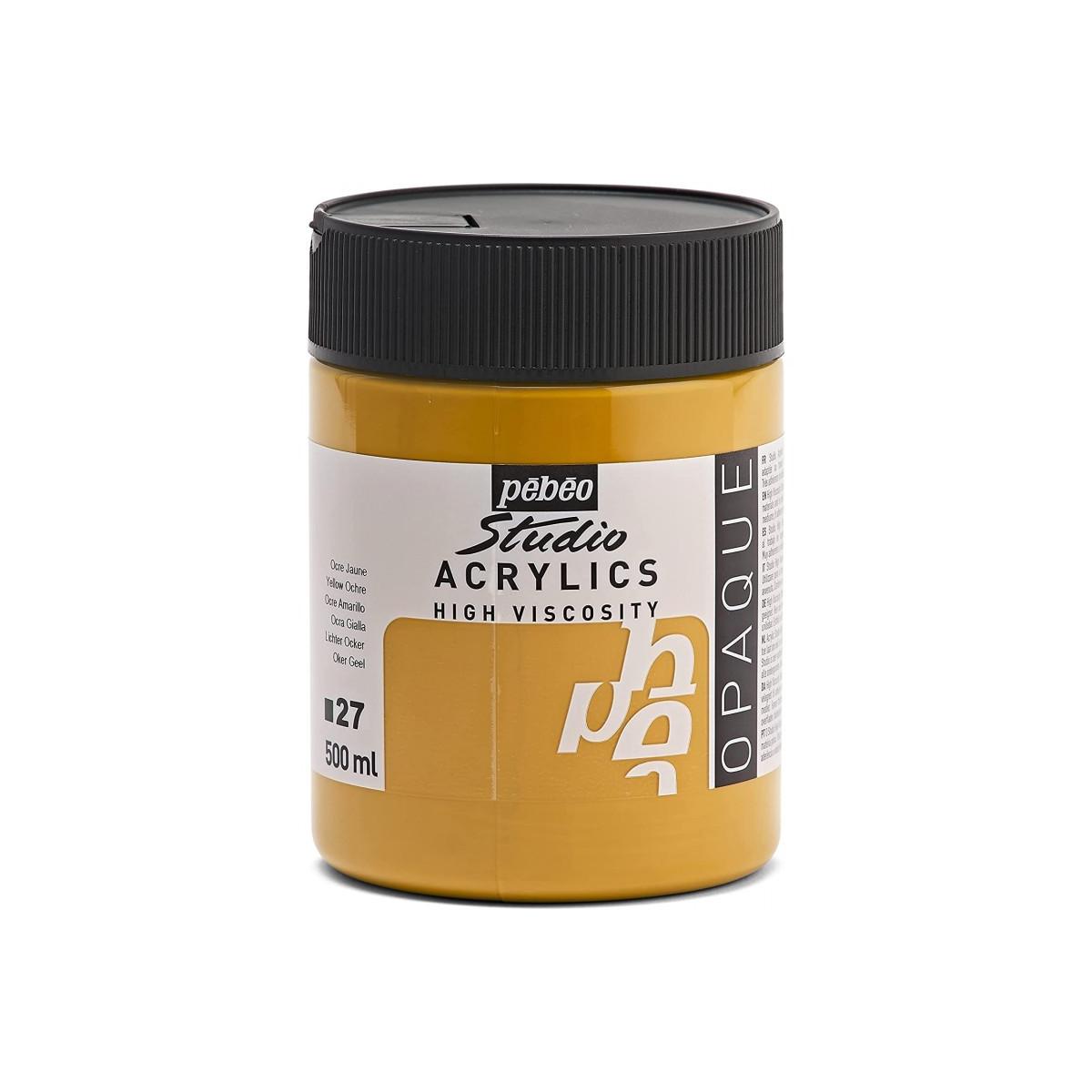 Peinture Acrylique Studio Pébéo 500ml Ocre Jaune 27