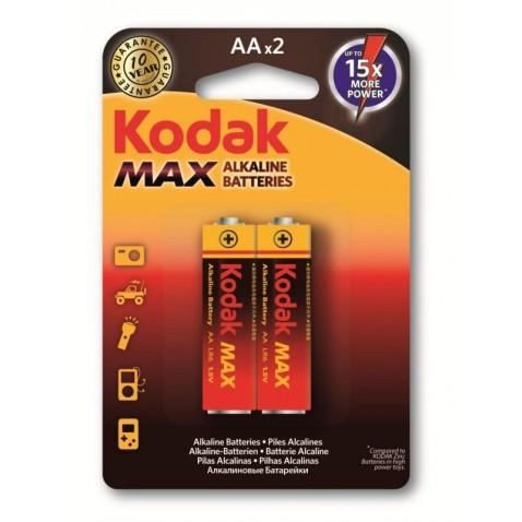 Kodak Max Super Alkaline LR6AA2, lot 2 Piles jetables 1.5 V AA x 2