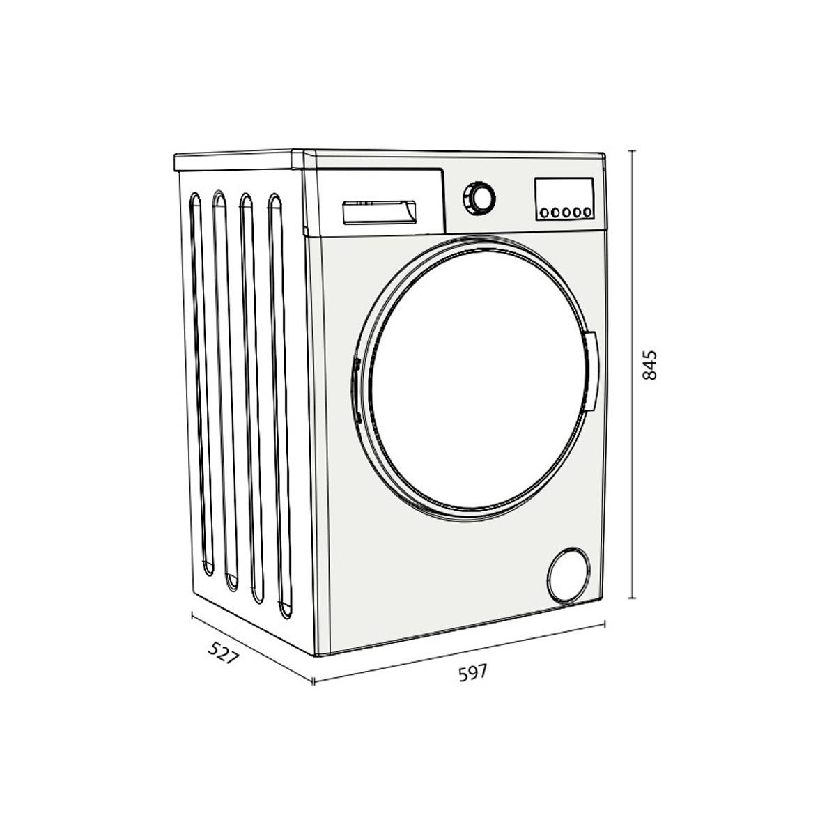 Machine à Laver Frontale Focus F.1208B 8 Kg Noir