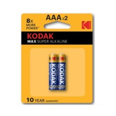 Kodak Max Super Alkaline LR03AAA2, Lot 2 Piles Jetables 1.5 V AAA x 2