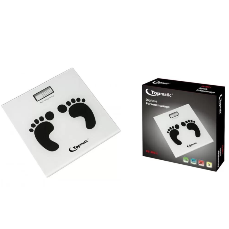 Pèse PersonneÉlectronique TOPMATIC PS400-B / 180 KG / Blanc