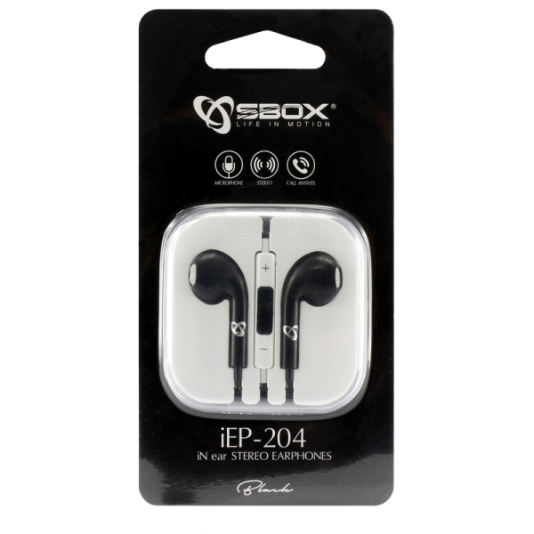 Écouteurs Avec Microphone SBOX IEP-204 - Noir