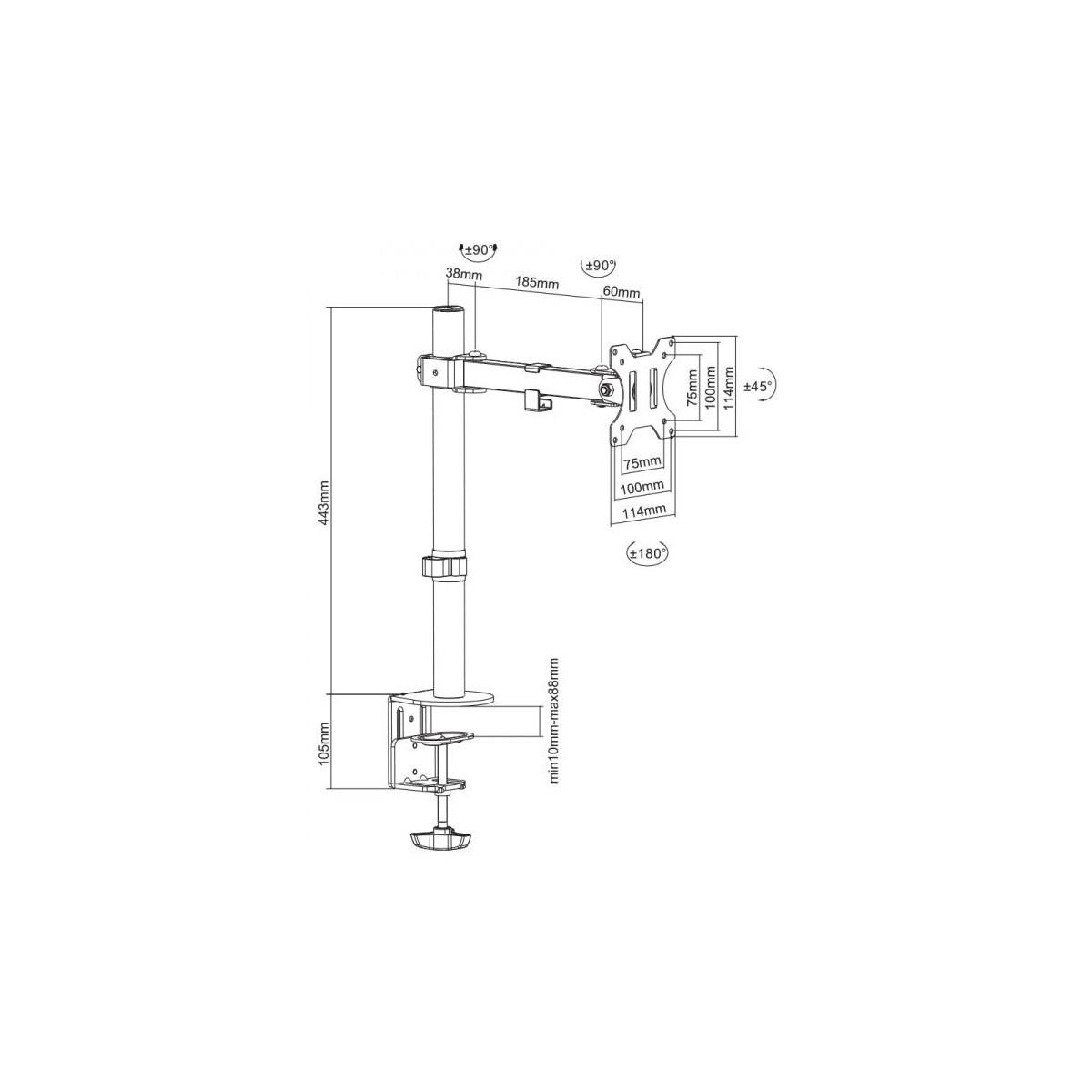 Support De Bureau SBOX LCD-351/1 Pour 1 Moniteur LCD 13"- 32"