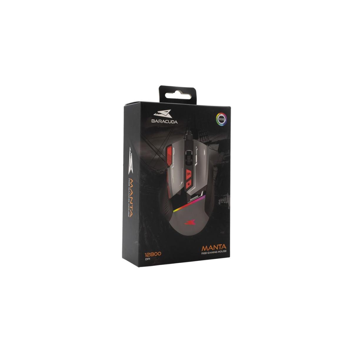Souris Gamer Filaire BARACUDA MANTA BGM-047 - Gris