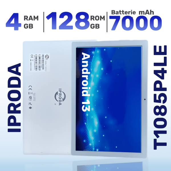 Tablette IPRODA 10.1"  T1085P4LE 4G 4GB+128GB - Blanc