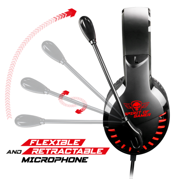 Micro Casque Gamer Filaire SPIRIT OF GAMER Pro H3 - Noir&Rouge - Tunisie
