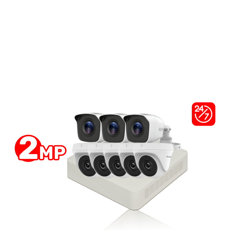 Pack 8 cameras De Surveillance HILOOK 2 MP/ Tunisie Pack 8 cameras De Surveillance HILOOK 2 MP/ Tunisie