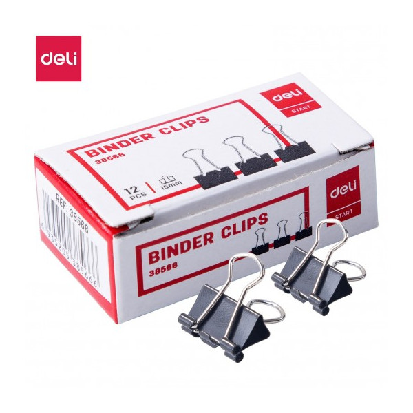 Boite de 12 Clips 15 mm Noir (E38566)
