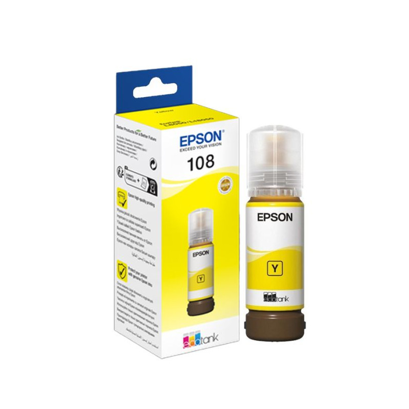 Bouteille D'encre Original EPSON ECOTANK 108 - Jaune(C13T09C44A) Bouteille D'encre Original EPSON ECOTANK 108 - Jaune(C13T09C44A)