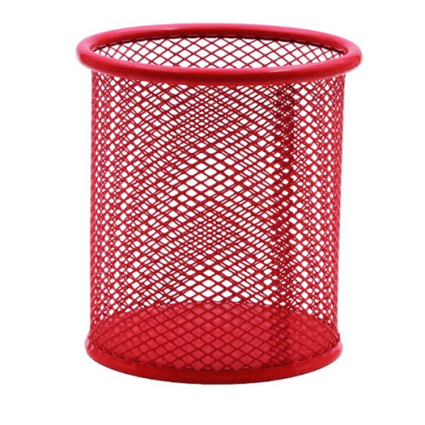 POT STYLO METAL ROND ROUGE