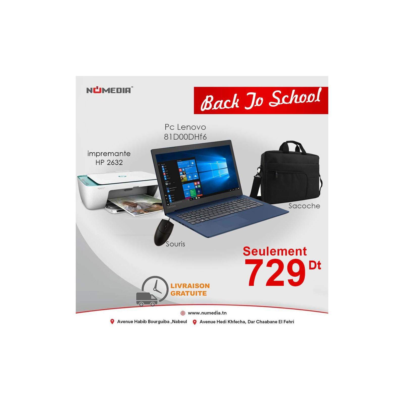 Pack Promo Pc Lenovo + Imprimante Hp 2632 + Saccoche + souris Pack Promo Pc Lenovo + Imprimante Hp 2632 + Saccoche + souris