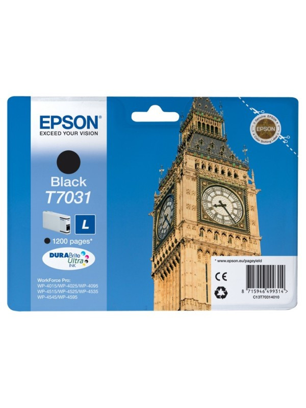 EPSON T7031 Noire - Big Ben - Cartouche d'Encre Originale C13T70314010 EPSON T7031 Noire - Big Ben - Cartouche d'Encre Originale C13T70314010