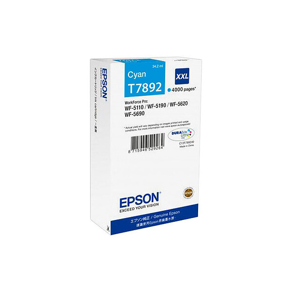 Cartouche d'encre Epson T7892 Cyan XXL (C13T789240)