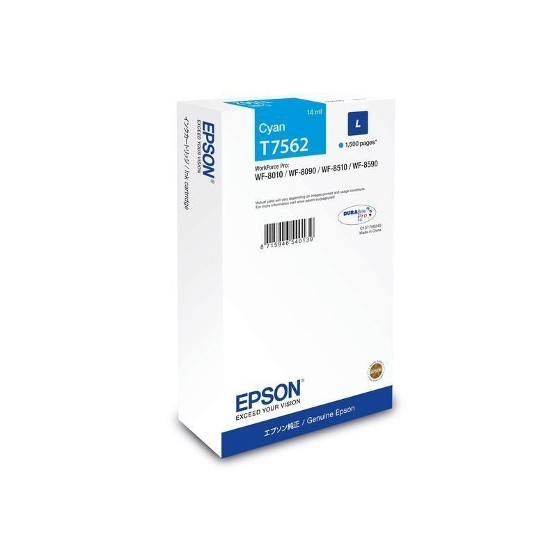 Epson original encre cyan T7562 - C13T756240 Epson original encre cyan T7562 - C13T756240