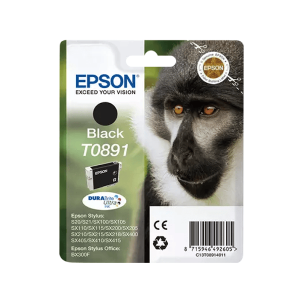 Cartouche d'encre originale noir EPSON T0891 Singe (C13T08914011)
