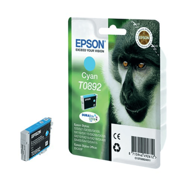 Cartouche d'encre originale cyan EPSON T0892 Singe (C13T08924011)